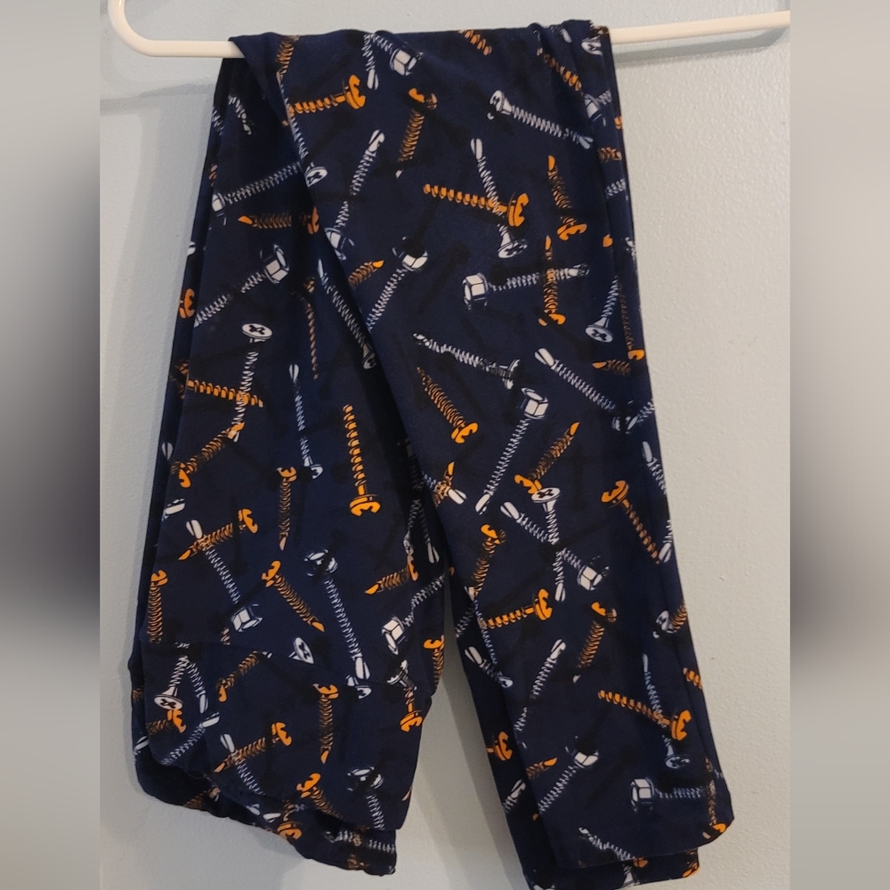 LuLaRoe stretchy Leggings pants Tall & Curvy screws and nails Construction Build